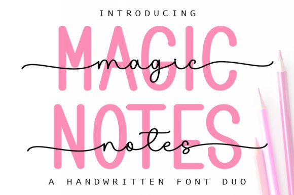 Magic Notes Duo: A Delicate Script + Sans Serif Font for Digital Branding