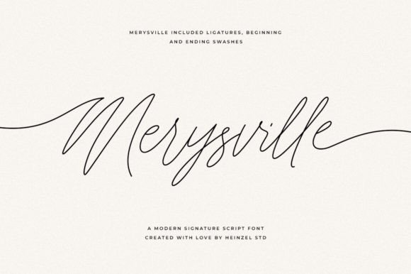 Merysville: A Modern Script Font for Polished Digital Branding